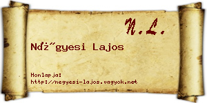 Négyesi Lajos névjegykártya
