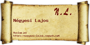 Négyesi Lajos névjegykártya